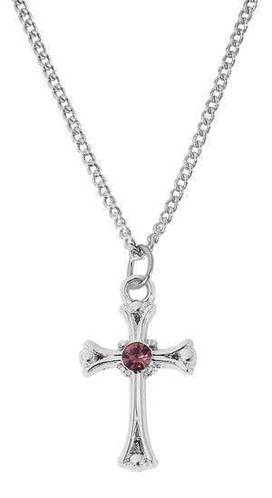 Birthstone Cross Necklace