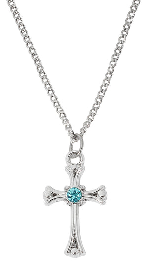Birthstone Cross Necklace