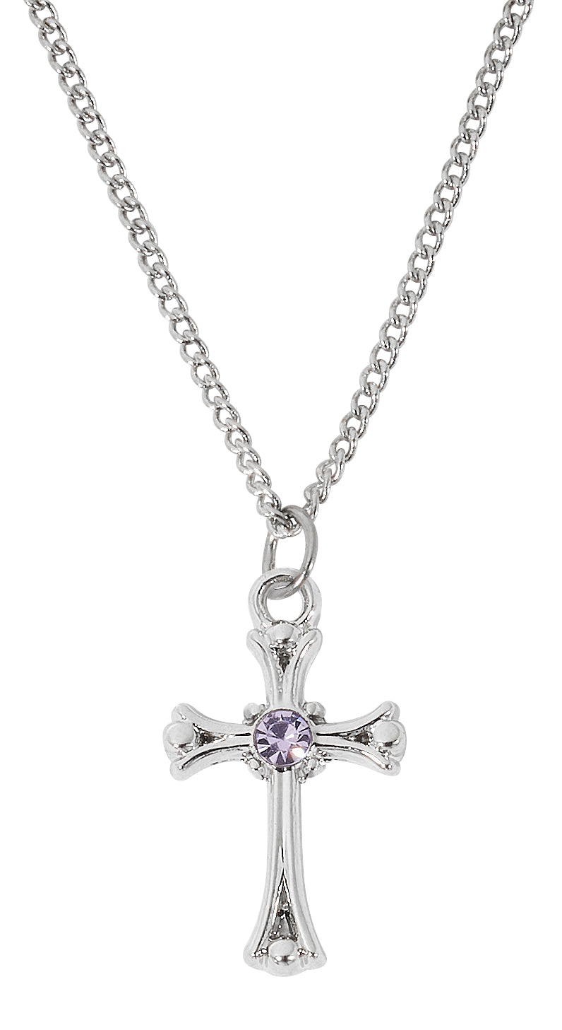 Birthstone Cross Necklace