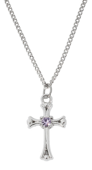 Birthstone Cross Necklace
