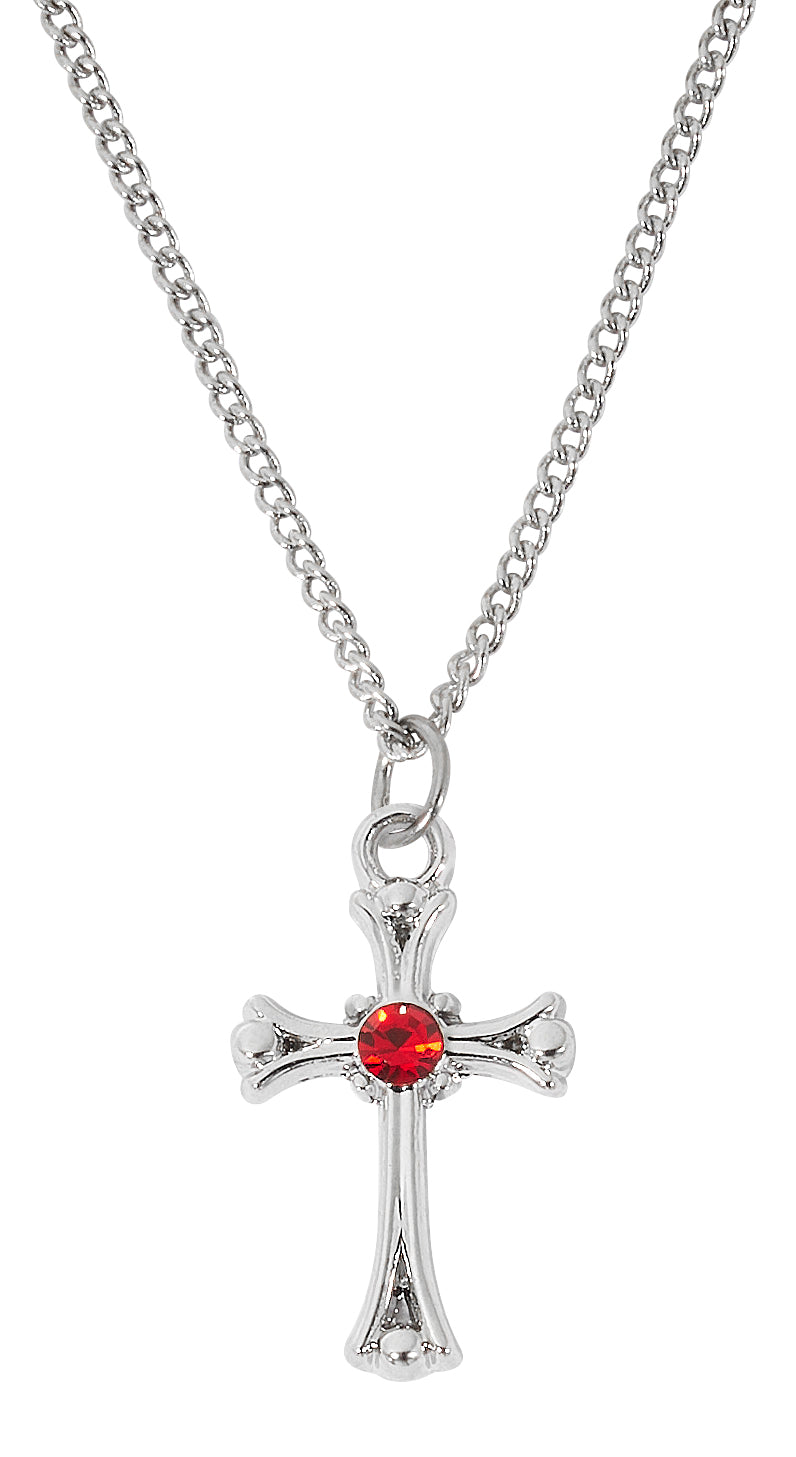 Birthstone Cross Necklace