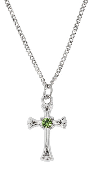 Birthstone Cross Necklace