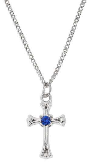 Birthstone Cross Necklace
