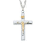 Raised Crucifix Medal Two Tone for Women