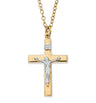 Raised Crucifix Medal Two Tone for Women