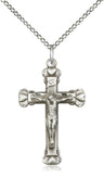 Raised Hearts Crucifix Necklace