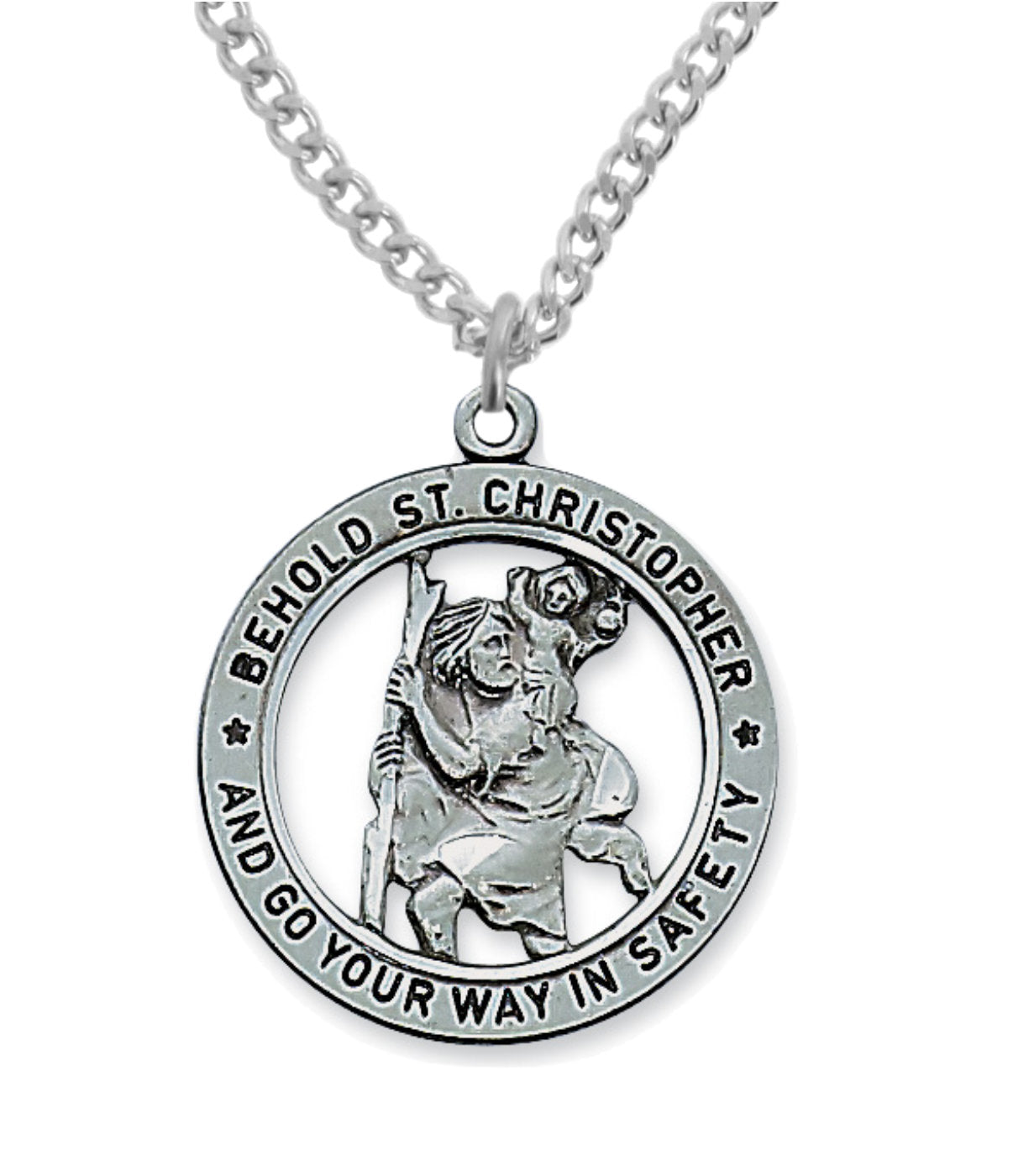 Round Cut-Out St. Christopher Medal