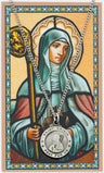 Round St. Brigid of Ireland Medal with Prayer Card