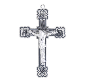 Alpha and Omega Enameled Medal Necklace, Sterling Silver