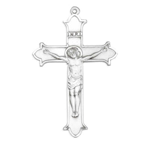 Extra Large Flare Tip Crucifix Necklace, Sterling Silver