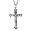 Extra Large Flare Tip Crucifix Necklace, Sterling Silver