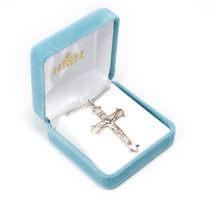 Extra Large Flare Tip Crucifix Necklace, Sterling Silver