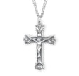 Gothic Scroll Crucifix Necklace, Sterling Silver