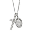 Miraculous Medal and Small Crucifix Necklace, Sterling Silver