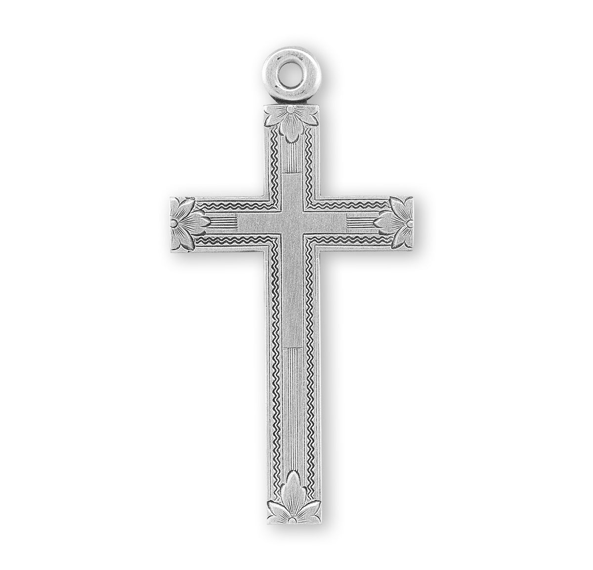 Engraved in Cross Necklace, Sterling Silver