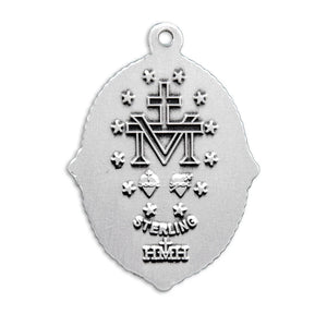 Sterling Silver Miraculous Medal Victorian Cameo Necklace