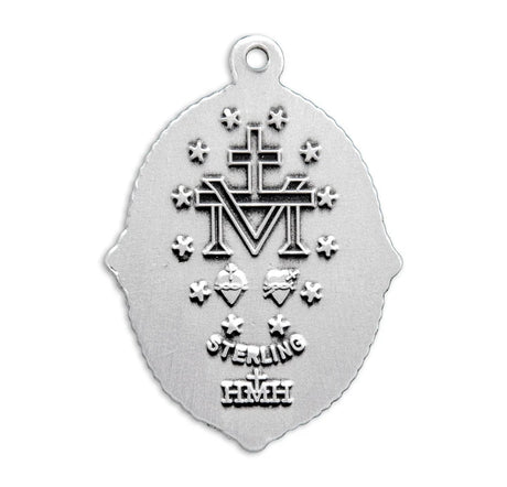 Sterling Silver Miraculous Medal Victorian Cameo Necklace