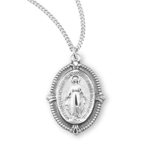Sterling Silver Miraculous Medal Victorian Cameo Necklace
