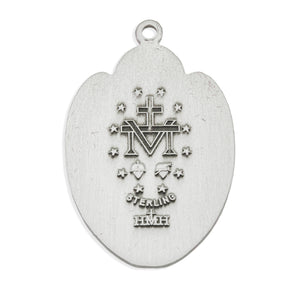Air Force Enameled Miraculous Medal Necklace, Sterling Silver