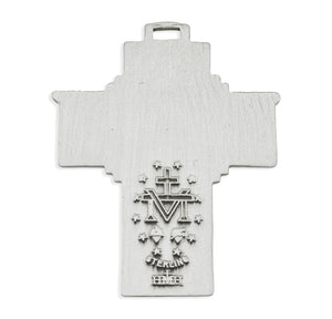 Patriotic Cross Pendant – Sterling Silver with Eagle Wings & Enamel