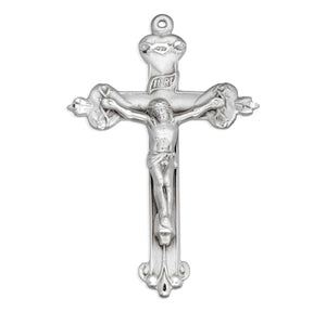 Sacred Hearts Crucifix Necklace, Sterling Silver