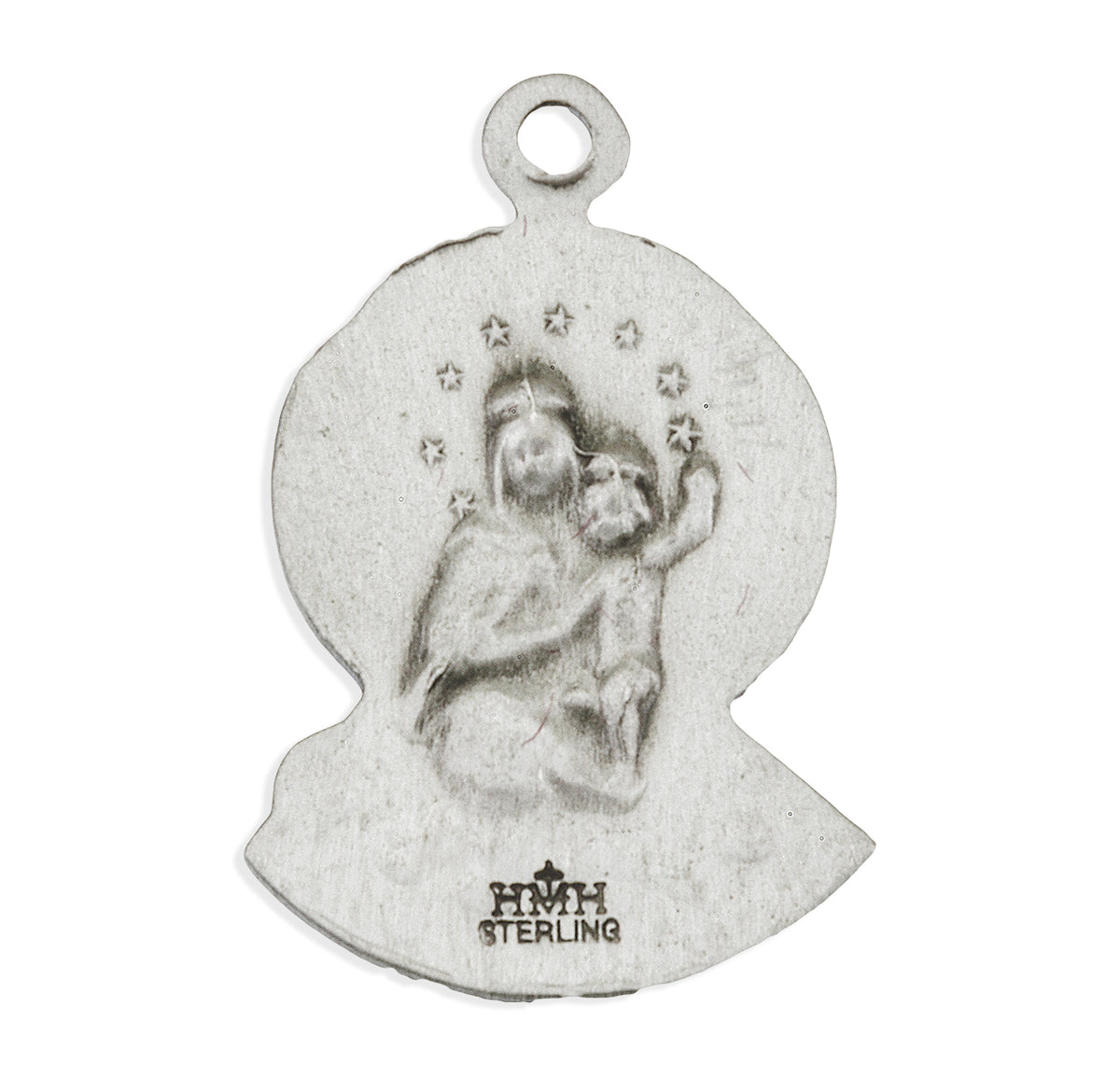 Scapular Sacred Heart of Jesus Profile Medal Necklace, Sterling Silver