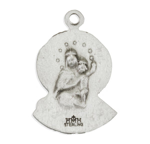 Scapular Sacred Heart of Jesus Profile Medal Necklace, Sterling Silver