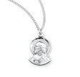 Scapular Sacred Heart of Jesus Profile Medal Necklace, Sterling Silver