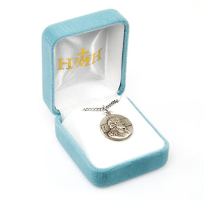 Profile of Jesus Medal Necklace, Sterling Silver