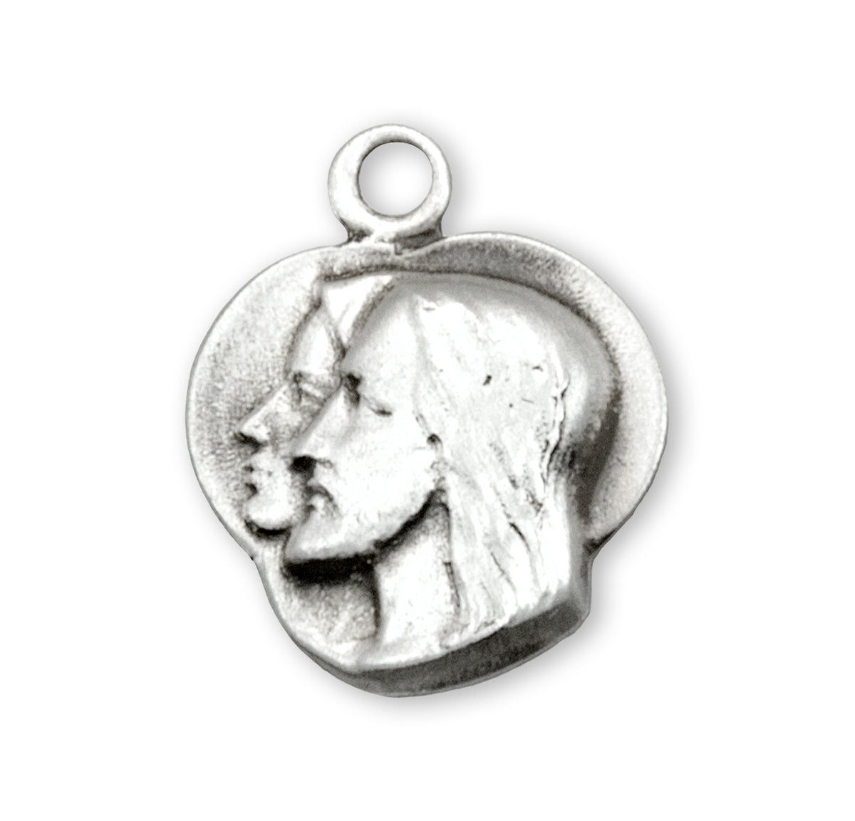 Jesus Through Mary Medal Necklace, Sterling Silver
