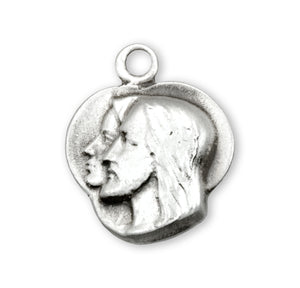 Jesus Through Mary Medal Necklace, Sterling Silver