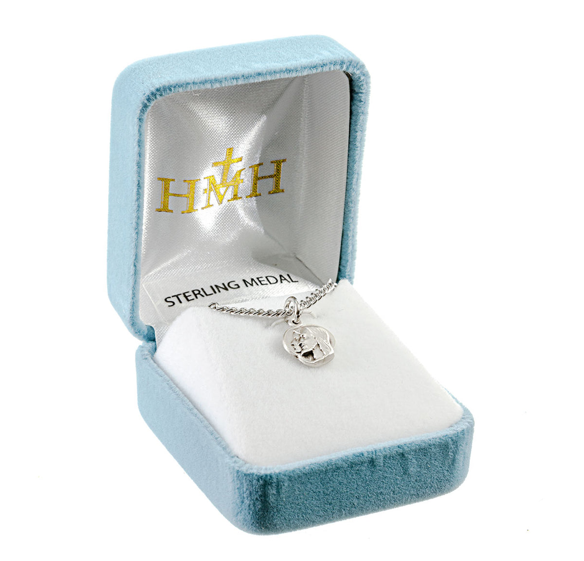 Jesus Through Mary Medal Necklace, Sterling Silver