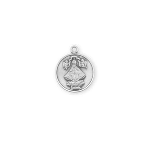 Saint Juan Round Medal Necklace, Sterling Silver