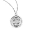 Saint Juan Round Medal Necklace, Sterling Silver
