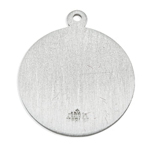 Round Lord Jesus Christ Medal Necklace, Sterling Silver