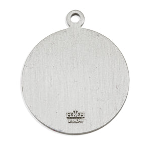 Classic Lettered Saint Christopher Round Medal Necklace, Sterling Silver
