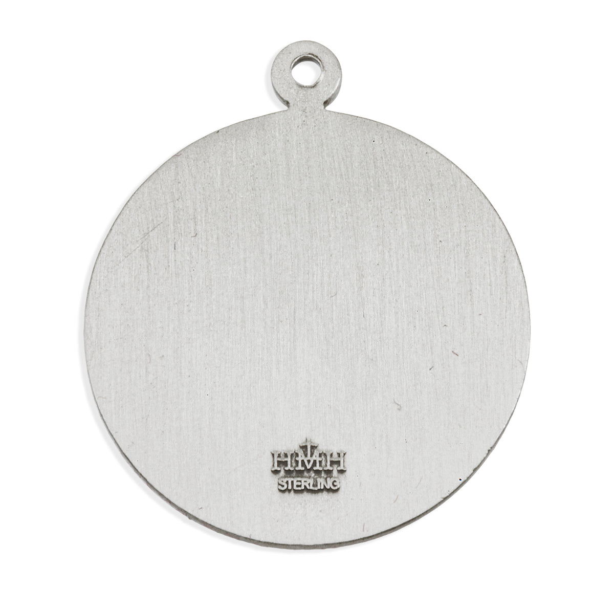 Bordered Saint Christopher Pendant Necklace, Sterling Silver