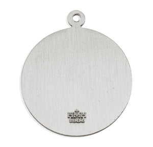 Bordered Saint Christopher Pendant Necklace, Sterling Silver