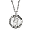 Bordered Saint Christopher Pendant Necklace, Sterling Silver