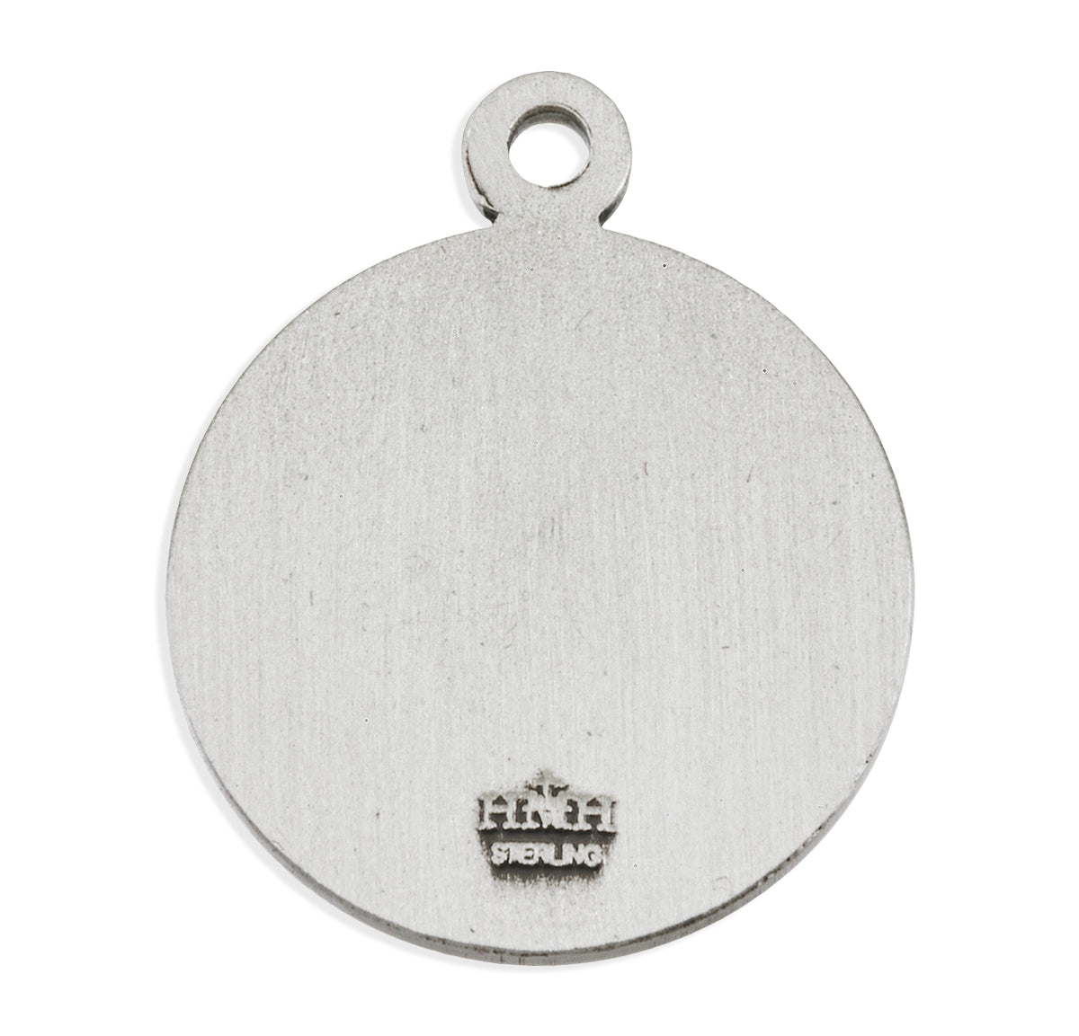 Front-Facing Saint Christopher Round Medal Necklace, Sterling Silver