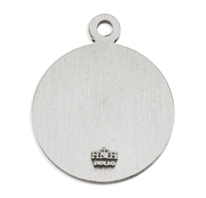 Front-Facing Saint Christopher Round Medal Necklace, Sterling Silver