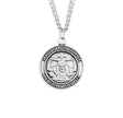 Front-Facing Saint Christopher Round Medal Necklace, Sterling Silver