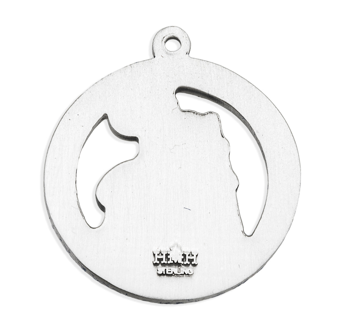 Open Cut-Out Saint Christopher Round Medal Necklace, Sterling Silver