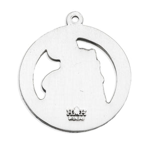 Open Cut-Out Saint Christopher Round Medal Necklace, Sterling Silver