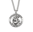 Open Cut-Out Saint Christopher Round Medal Necklace, Sterling Silver
