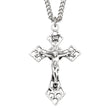 Pierced Crucifix Necklace with Angled Tips, Sterling Silver
