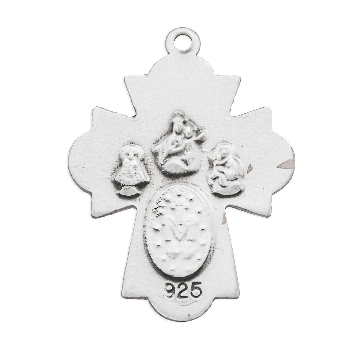 Fleur Tip Four-Way Medal Necklace, Sterling Silver