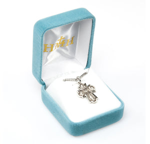 Fleur Tip Four-Way Medal Necklace, Sterling Silver