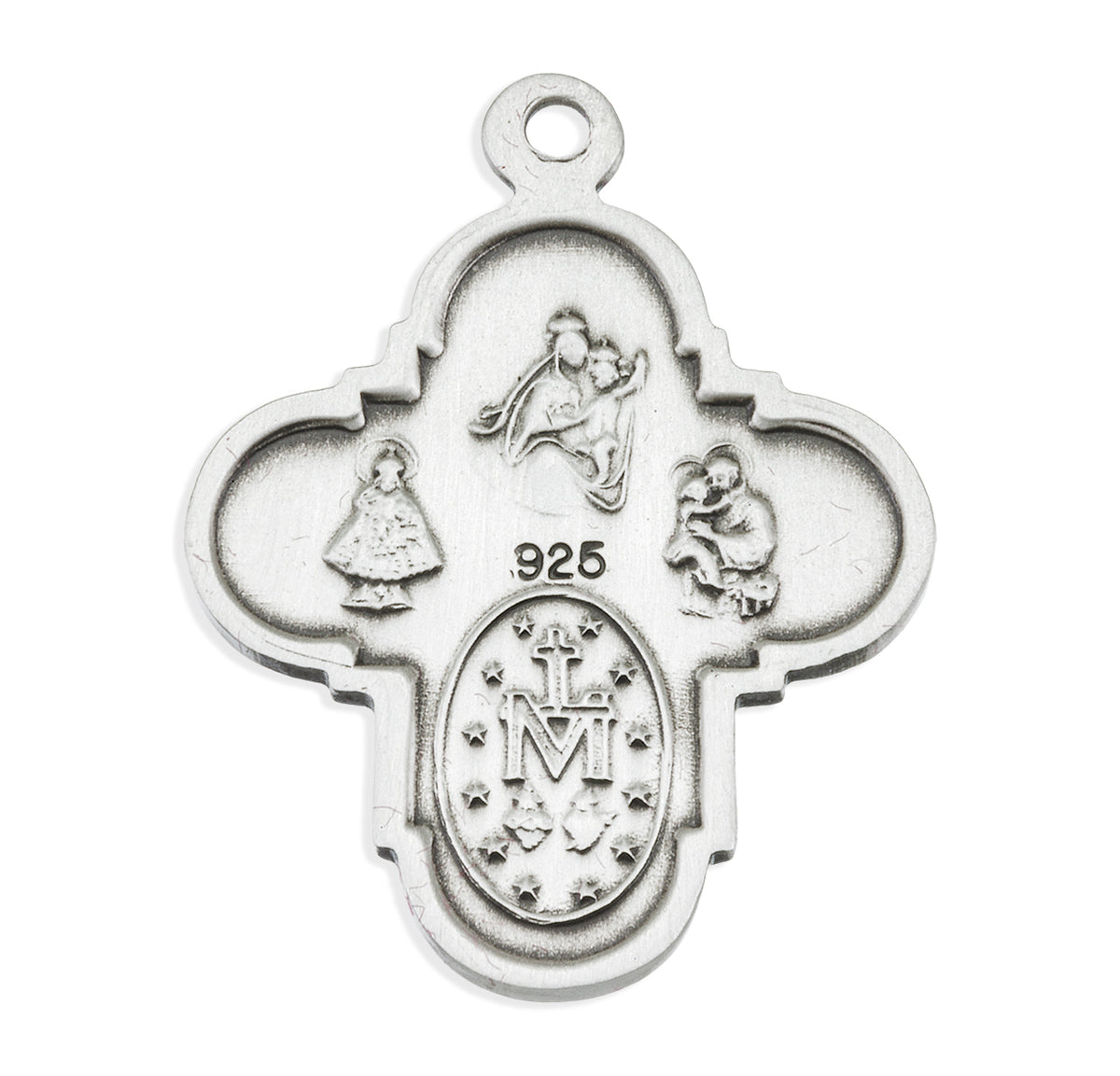 Quatrefoil Four-Way Medal Necklace, Sterling Silver
