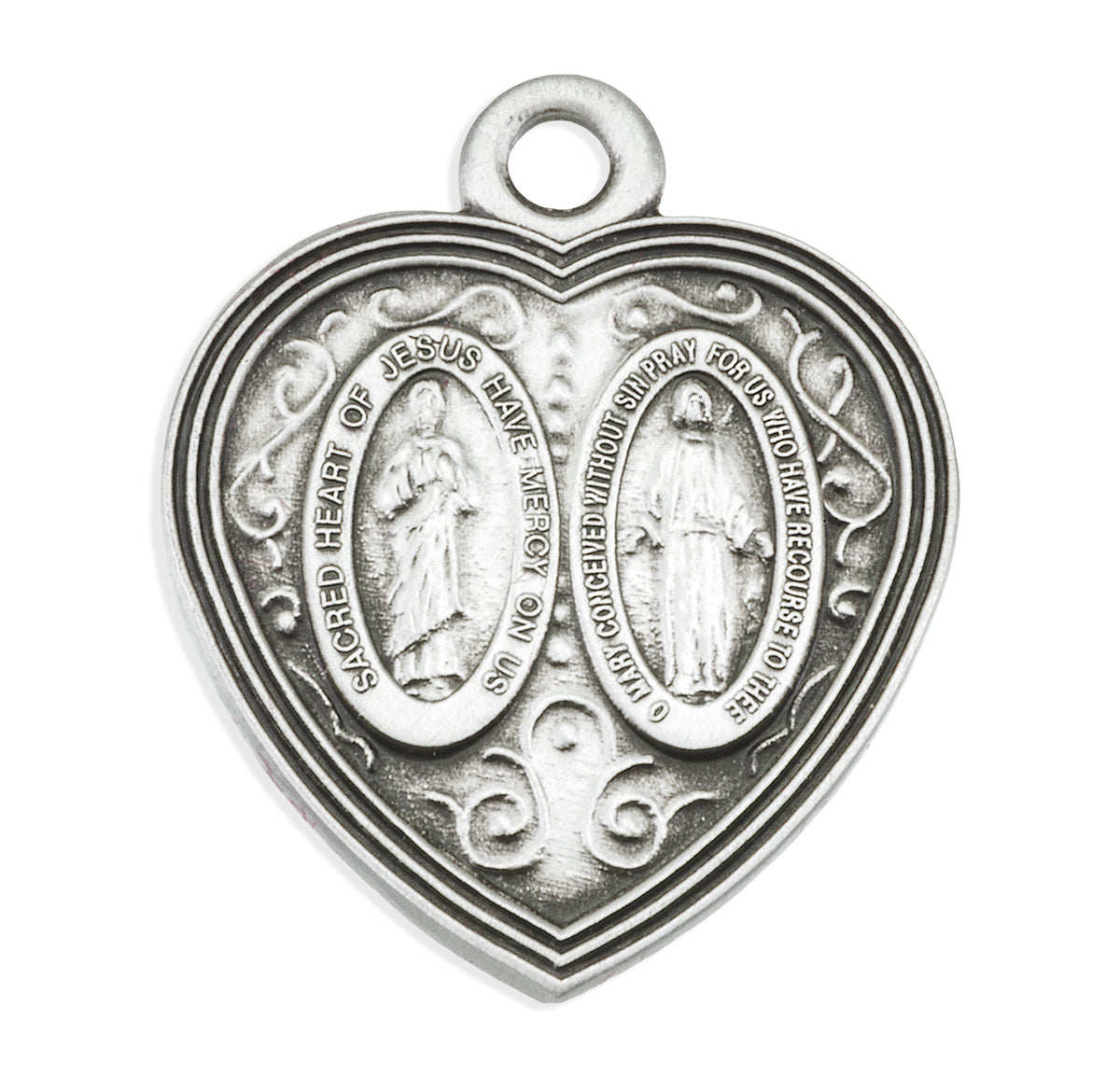 Miraculous Scapular Medal Necklace, Sterling Silver